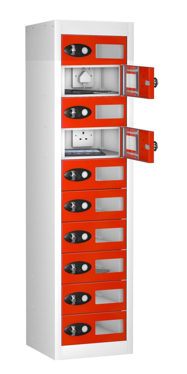 Vision Panel 10 Compartment Mobile Phone Charging Locker